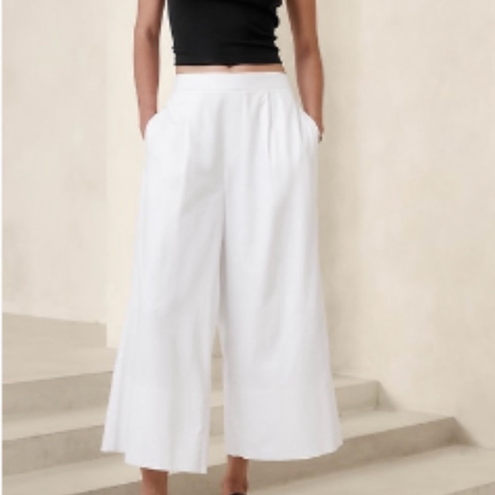 Banana Republic White Linen Blend Pants